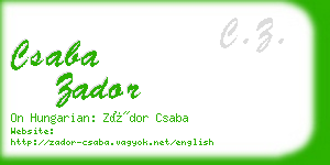 csaba zador business card